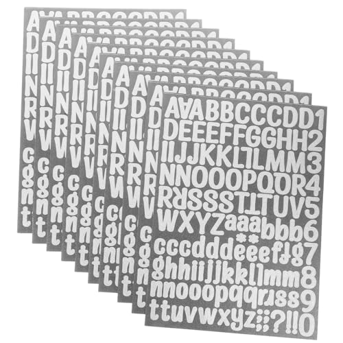 Supvox 10 Blatt Selbstklebende Glitzer Buchstaben und Zahlen Aufkleber Alphabet Sticker für DIY Geschenkverpackung Basteln Partydekoration Kombinierbar Glatten Oberflächen von Supvox