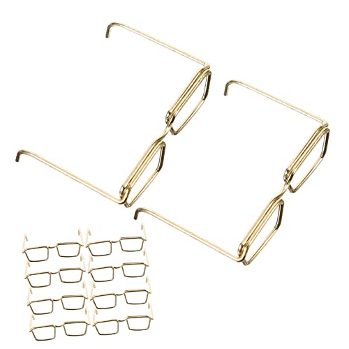 Supvox 10 Puppenbrillen Teiliges Goldene Brillen ohne Gläser für Puppen Stilvolles Zubehör für Kreative Rollenspiele und Puppen Dekoration von Supvox