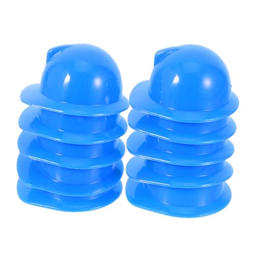 Supvox 10 Stück Mini-Bauhut für bunt Miniatur-Bauhut winzig tiermütze doll Accessories Puppenhut Zubehör bauarbeiterhelm Mini-Puppenhelm Haustier Hut Plastik Blue von Supvox