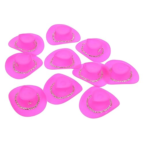 Supvox 10 Stück Mini-Cowboyhut Hüte Cowboyhut für Kuhmädchenhut Gefühlt doll Accessories Puppenhut Miniaturhut für Party Mall-Hut Partydekorationen Hut für Puppen Plastik von Supvox