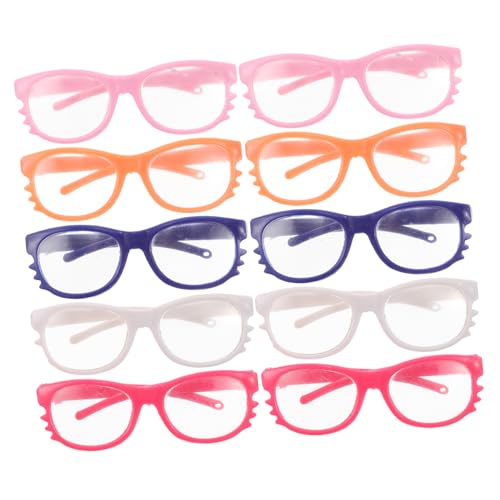 Supvox 10 Stück Puppe Brille Puppe Haustier Brille Puppenbrillen Haustier Puppenbrille Requisite Minipuppenbrille Puppe Verkleiden Sich Brillen Bastelbrille Plastik von Supvox
