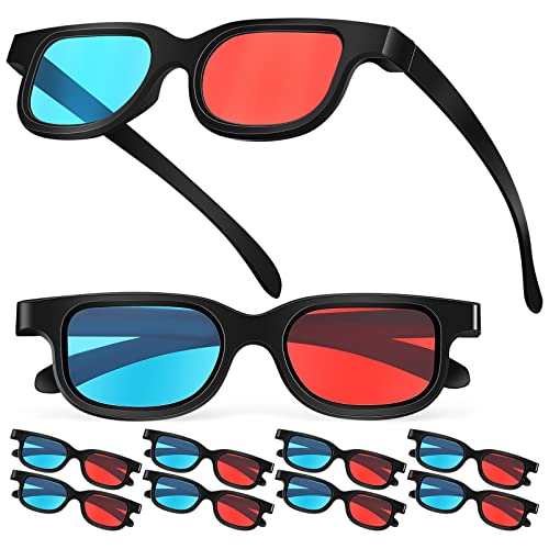 Supvox 10 STK 3D-Brille Faule Brille 3D-spielebrille Projektorbrille Rote Decoderbrille Leichtes Schlichtes Design Rot-Blaue Dreidimensionale Brille Kind Plastik Rahmen Einfach Abs von Supvox
