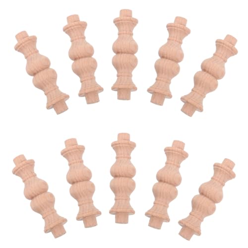 Supvox 10 Stück Teiliges Massivem Buchenholz Spindeln Dekorative Baluster für Treppen Möbelreparatur und DIY Projekte Kunstvolles Design für Stilvolle Inneneinrichtung von Supvox