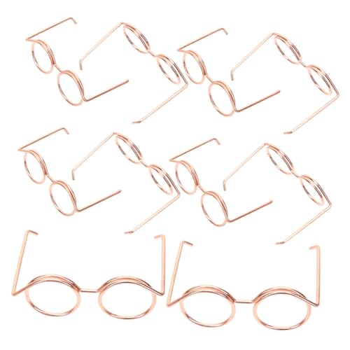 Supvox 10 Stück Teiliges Mini Brillen für Puppen aus Stabilem Metall Runde Rahmenlose Brillengestelle in Roségold Leichte und Langlebige Puppenzubehör für DIY Kostüme und Supvox 10 Stück Teiliges Mini Brillen für Puppen aus Stabilem Metall Runde Rahmenlose Brillengestelle in Roségold Leichte und Langlebige Puppenzubehör für DIY Kostüme und von Supvox