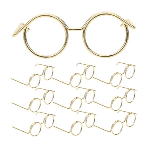 Supvox 10 Stück Teiliges Mini Metallbrillen für Puppen Lustige Brillen deko Leichte Stabile Rahmen ohne Gläser Puppenzubehör für Sammler und Fotografie Goldfarben Klassisch Rund Supvox 10 Stück Teiliges Mini Metallbrillen für Puppen Lustige Brillen deko Leichte Stabile Rahmen ohne Gläser Puppenzubehör für Sammler und Fotografie Goldfarben Klassisch Rund von Supvox