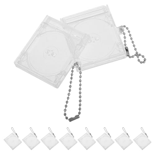 Supvox 10 Stück Transparente Mini Cd Hüllen Schlüsselanhänger Tragbare Cd Halterung für Rucksack Schmuckstück Schlüsselring Deko für Musikliebhaber von Supvox