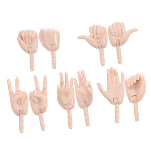 Supvox 10 Stück Zubehör für Puppenhandsets Zubehör für die Puppenherstellung Puppenteile selber Machen Mini Hände Fingerpuppe Puppenteile für die Puppenherstellung Puppenhandteile Plastik von Supvox