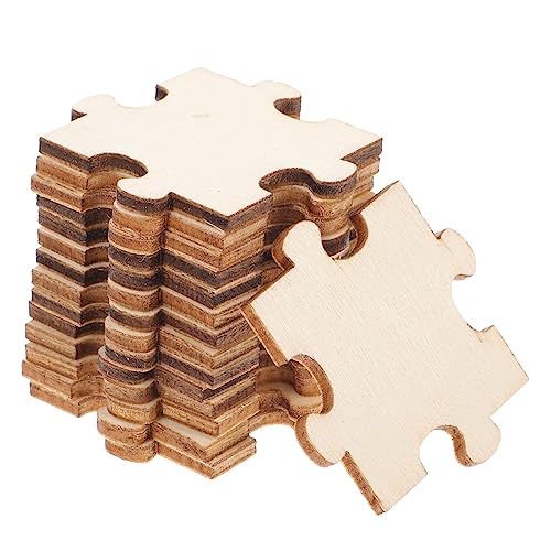 Supvox 100 Stück Blanko Holzpuzzle Teile DIY Holzpuzzle zum Bemalen Glatte Oberfläche Leicht und Robust für Bastelprojekte Kinderhandwerk und Kreative Dekoration von Supvox