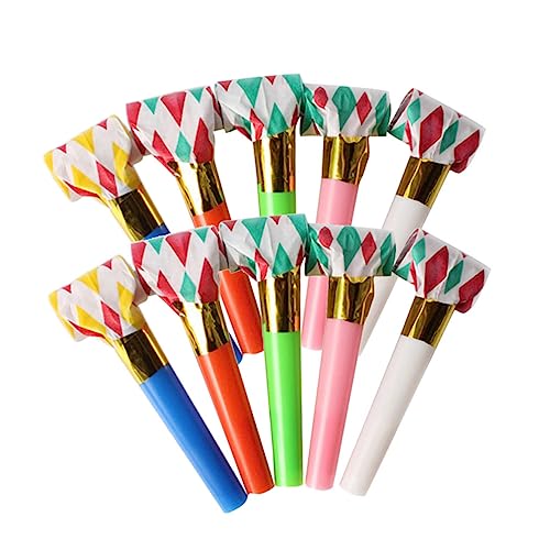 Supvox 100 Stück Drachenblasen-Requisiten Partypfeifen Partykrachmacher jubeln Pfeife Partygeschenke pfeifen Zufällige Farbe von Supvox