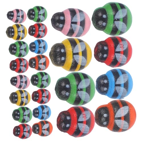 Supvox 100 Stück Teiliges Holz Bienen Aufkleber Selbstklebend Hohe Detailtreue Charmante Bastelsticker für Scrapbooking DIY Kostüm Taschen Dekoration von Supvox