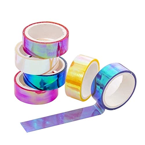 Supvox 12 Rollen Regenbogen farbiges Masking Tape dekorative Handwerk wasserdicht irisierende DIY Klebeband für Kunst DIY Office Supplies von Supvox