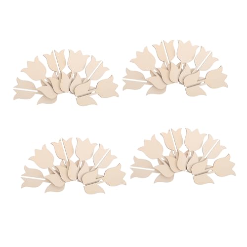 Supvox 12 Sätze Hölzerne Tulpe hängen Scheiben Holzblumen zum Basteln Dekorationen für Tulpenpartys Tulpenhandwerk aus Holz Frühlingsblumenausschnitte unfertige Holzprojekte Beige von Supvox