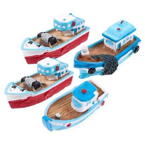 Supvox 12 Stck. Teiliges Mediterranes Miniatur Resin Fischerboot Nautisches für Schrank Micro Landschaft DIY Geruchlos Langlebig Kreative Tischdekoration von Supvox