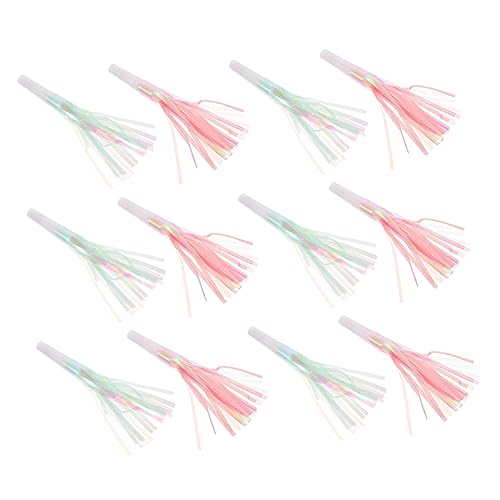 Supvox 12 Stück Drachenpfeife blasen Hersteller Partydekor party zubehör partyzubehör verkleidung goldhochzeit decor party feier liefert Fransen Ausbrüche Plastik Colorful von Supvox