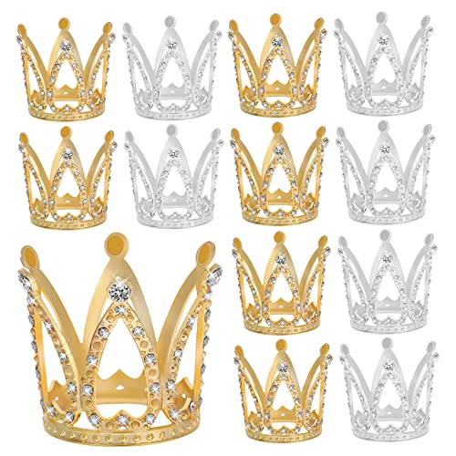 Supvox 12 Stück Kleiner Kronen Strass Kuchen Dekorationen für Kindergeburtstag und Partys Glänzende Tortenaufsätze Wiederverwendbar für Bastelprojekte und Cosplay Supvox 12 Stück Kleiner Kronen Strass Kuchen Dekorationen für Kindergeburtstag und Partys Glänzende Tortenaufsätze Wiederverwendbar für Bastelprojekte und Cosplay von Supvox