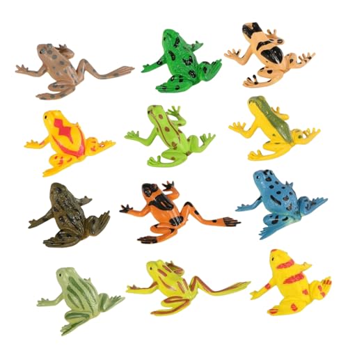Supvox 12 Stück Teiliges Miniatur froschfiguren aus Kunststoff Realistisch Gestaltete Kleine Froschornamente für Kindergeburtstag Party mitgebsel Jungen Mädchen Detailreiche von Supvox