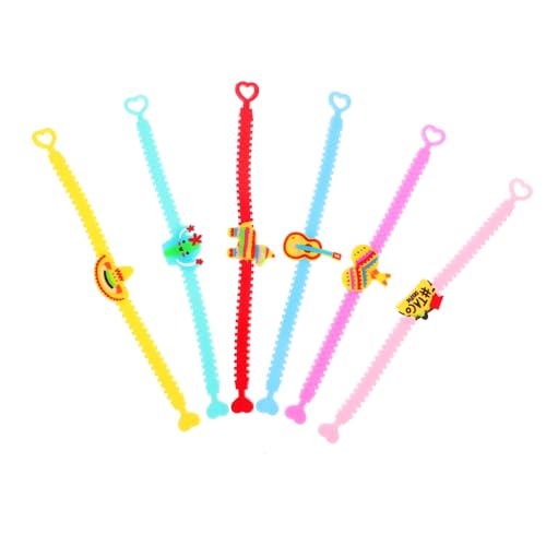 Supvox 12 Stück Teiliges PVC Armband mit Mexikanischem Karneval Design Bunte Party Wristbands für Fiesta Kreative Festival Dekoration Langlebige Partyaccessoires für Karneval und Cinco De von Supvox