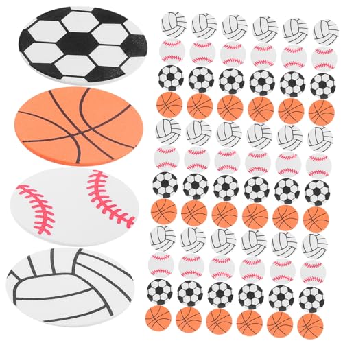 Supvox 120 Stück Teiliges Eva Sticker Selbstklebend Fußball Basketball Volleyball Baseball Vielseitig für DIY Partydekoration Scrapbooking Sportfans und Team Events Geeignet von Supvox