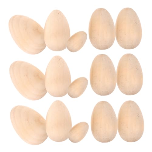 Supvox 15 Stück Holzeier zur Dekoration DIY Kunststoffeier Kreative Holzdekorationen für Bastelprojekte Realistische Nachahmungseier aus Unbehandeltem Holz Supvox 15 Stück Holzeier zur Dekoration DIY Kunststoffeier Kreative Holzdekorationen für Bastelprojekte Realistische Nachahmungseier aus Unbehandeltem Holz von Supvox