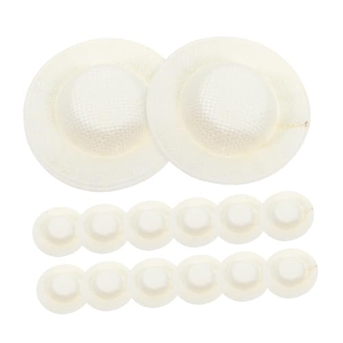 Supvox 15 Stück Mini-strohhüte Imitiert: Süße Puppenhüte – Mini-strickmützen Zum Basteln – DIY-puppenzubehör, Miniatur-webmütze Für Handgefertigte Dekorationen von Supvox