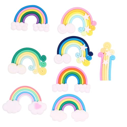 Supvox 16 Stück Regenbogen handgefertigtes Patch Aufkleber aus Scrapbook-Sticker selber machen Polymer-Ton Bunt Supvox 16 Stück Regenbogen handgefertigtes Patch Aufkleber aus Scrapbook-Sticker selber machen Polymer-Ton Bunt von Supvox