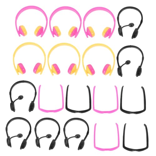 Supvox 18 Stück Teiliges Puppen Dekorationsset mit Mini Sonnenbrillen und Realistischen Kopfhörern DIY Puppenbrillen Accessoires Modisch Kompakt und Langlebig für Puppenkleidung von Supvox