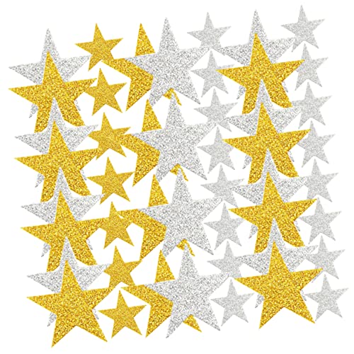 Supvox 180 Stück Teiliges Glitzer Stern Aufkleber Selbstklebende Farbige Stern Sticker für Bastelarbeiten Weihnachtsdeko und Partygeschenke Eva Sterne in Leuchtenden Farben Vielseitig von Supvox