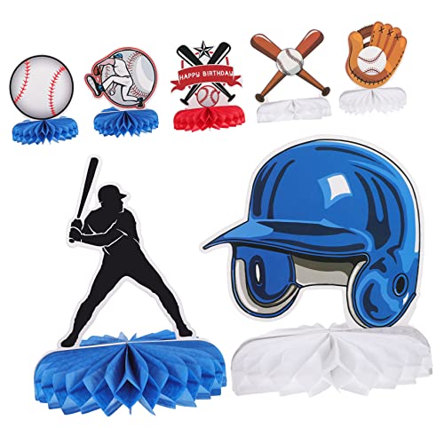 Supvox 2 Sätze Herzstück für den Sporttisch Baseball-Party-Dekorationen Baseball-Dekorationen für Partys Baseballbasen Mini Tischdekoration für den Haushalt Waben-Mittelstücke Karton von Supvox