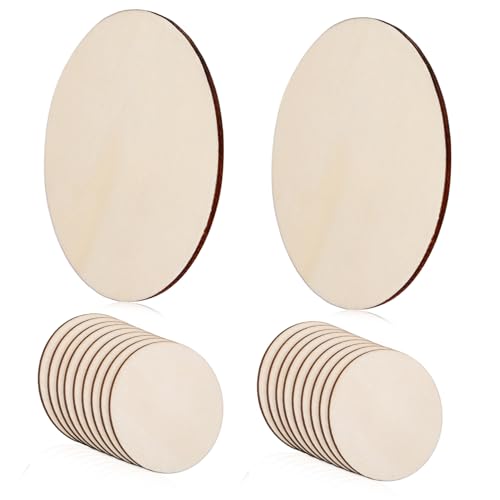 Supvox 2 Sätze Holzspäne Selber Machen Platten Wohnkultur Kreise Loggen Rundes Scheibenornament Runde Holzverzierungen Holzscheiben-ornamente Pappel 20 Stück * 2 von Supvox