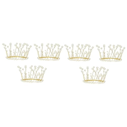 Supvox 2 Sätze Kronenkuchen Dekorieren Feenkrone Kuchendekor Tiara-kuchendekorationen Kuchendeckel Mit Perlenkrone Hochzeitsdeko Partyversorgung Dessert- Metall Golden 3 Stücke * 2 von Supvox