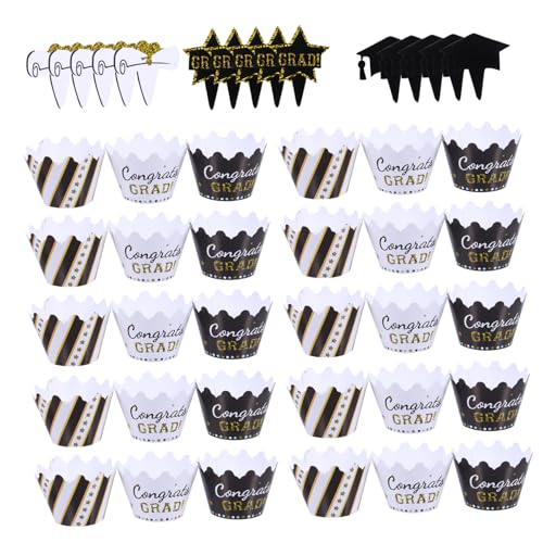 Supvox 2 Sätze Kuchen Umgebende Karten Kuchen Picks Felgen Name Hochschule Abschlusstorte Dekoration Grad Abschlussfeier Abschluss-kuchenaufsatz Kuchenverzierungen Papier 24 Stück * 2 von Supvox