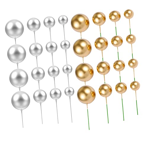 Supvox 2 Sätze Kuchen-kugel-dekoration Ballon-cupcake-dekorationen Valentinstag Zubehör Geburtstag Cupcake Topper Kuchen Picks Fee Cupcake Topper Ballon-kuchen- Schaum 40 Stück * 2 von Supvox