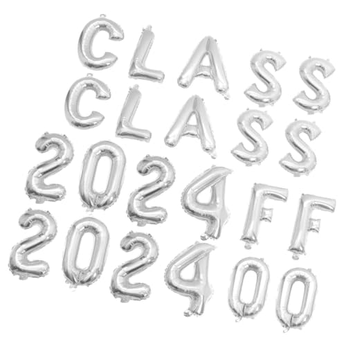 Supvox 2 Sätze Party-Ballon-Set Helium Quaste Dekorationen reminescence wandverkleidung luftballone dekorative Abschlussballons zarte Luftballons für den Abschluss Aluminiumfolie Silver von Supvox