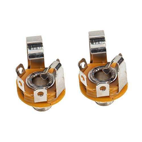 Supvox 2 Stück Elektrische Gitarre Eingangsjacke Mikrofon Audio Buchse Ersatzteile für Gitarre Stereo Stecker für Gitarren und Bass Langlebig und Installieren von Supvox