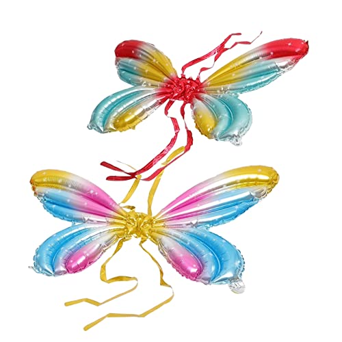 Supvox 2 Stück Engel Schmetterling Flügel Ballon Ballons Mit Engelsflügeln Partyballons Dekorationen Luftballons Mit Feenflügeln Schmetterling Party Dekorationen Aluminiumfolie von Supvox