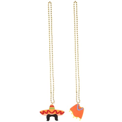 Supvox 2 Stück Filzstoff Halskette Teilig Mexikanische Party Schmuck Cartoon Anhänger Thema für Cinco De Mayo Fiesta Damen Accessoire von Supvox