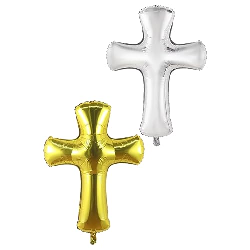 Supvox 2 Stück Große Kreuzfolienballons Taufdeko für Junge Mädchen Geburtstag und Partys Dekorative Luftballons für Feierliche Anlässe Gold Silber Supvox 2 Stück Große Kreuzfolienballons Taufdeko für Junge Mädchen Geburtstag und Partys Dekorative Luftballons für Feierliche Anlässe Gold Silber von Supvox
