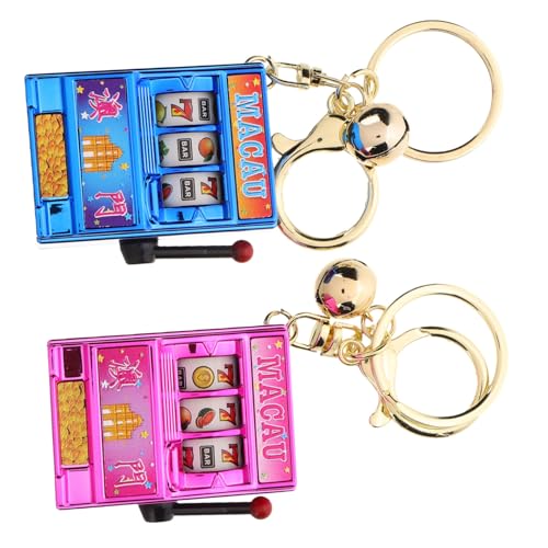 Supvox 2 Stück Mini Slot Machine Schlüsselanhänger Lustige für Geburtstagsfeiern Themenpartys und Dekoration Praktisch und Tragbar für Erwachsene von Supvox