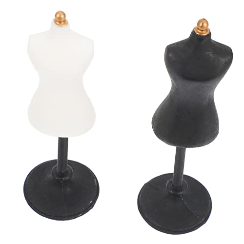 Supvox 2 Stück Miniatur Puppenständer Mini Mannequin Modelle für Puppenhaus Zubehör Stabiler Standfuß Langlebiges Harzmaterial für Kleidungspräsentation und DIY Dekoration von Supvox