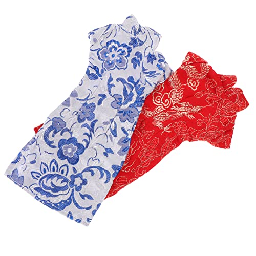 Supvox 2 Stück Puppenkleidung Miniatur-Cheongsam Mädchen Puppenkleid Kostüm Mini-puppenhauszubehör Kleidung Für Wiedergeborene Babypuppen Outfits Puppe Cheongsam Puppenbaby Stoff von Supvox