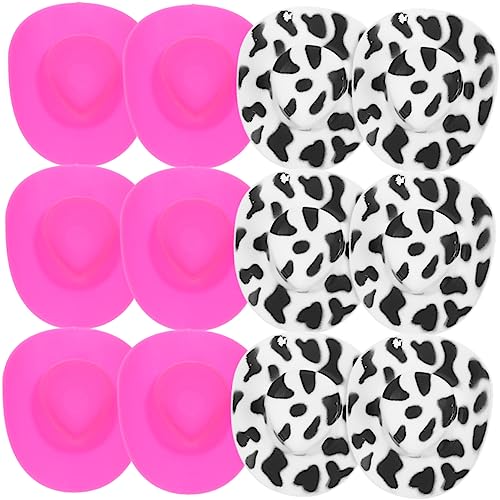 Supvox 20 Stück Miniatur Cowboyhüte Austauschbare DIY Puppenhüte Niedliche Mini Hüte für Partys und Bastelprojekte Dekoration für Puppenhäuser und Kreative von Supvox