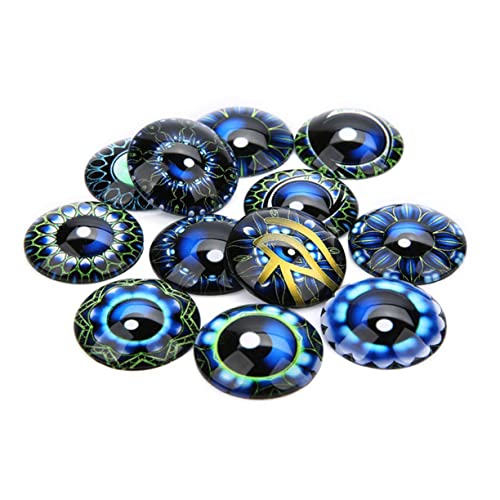 Supvox 20 Stück Runder Glasfleck Edelsteine ​​glasaufkleber Flecken Schmuckaufnäher Runder Cabochon Aus Glas Schmuckmaterial Selber Machen Blau von Supvox