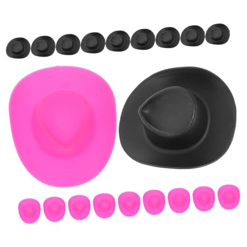 Supvox 20 Stück Spielzeugpuppenhut klein für winzig Cowboy Kuh doll Accessories Puppen Accessoires Geburtstagsgeschenke Mini-Miniatur-Hut Puppenhüte selber Machen Plastik Rosy von Supvox