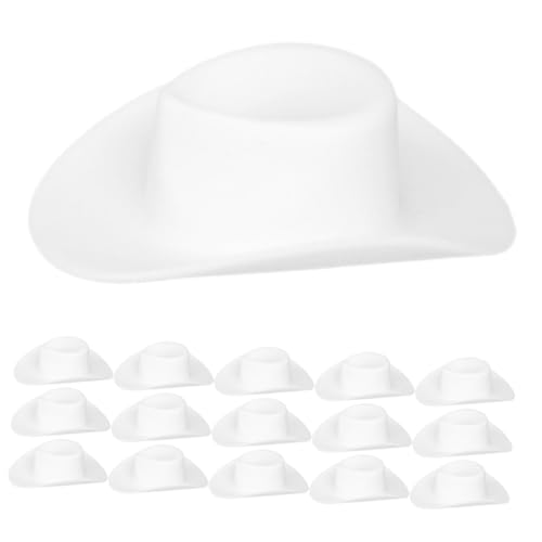 Supvox 20 Stück Teiliges Mini Cowboy Hüte Plastik Puppenhüte für DIY Basteln und Puppenhausdekoration Kleine Hüte für Partys und Kreative Projekte von Supvox