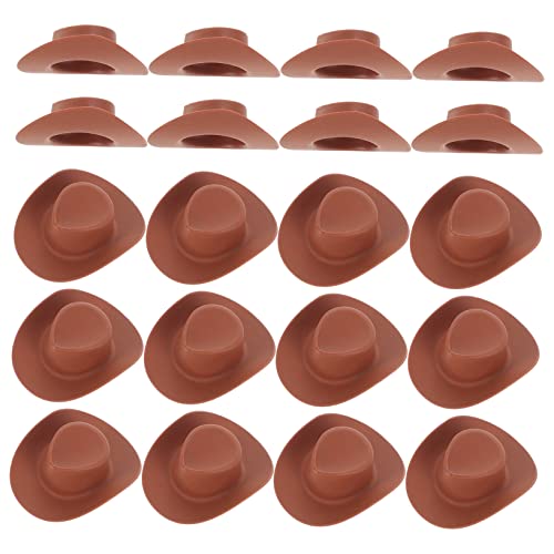 Supvox 20 Stück Teiliges Miniatur Cowboy Hüte aus Kunststoff Kleine Puppenhüte für Puppenhaus Dekoration Bastelbedarf und Rollenspiele von Supvox