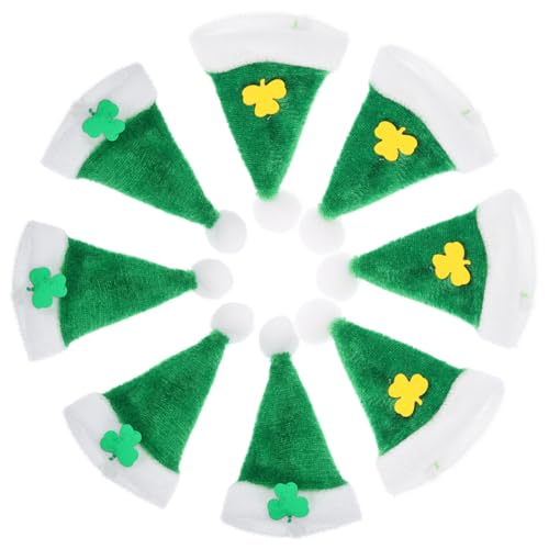 Supvox 20 Stück Teiliges Plüschmützen mit Shamrock Muster Weiche Puppenhüte für DIY Puppenaccessoires Farbige Saint Patrick's Day Deko für Kreative Bastelprojekte und Puppen von Supvox
