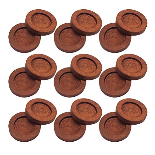 Supvox 20 stücke Lünette Anhänger Tabletts Holz Cabochon Anhänger Cabochon Basis Tablett Charme für Schmuck Machen (Rot Kaffee Farbe) von Supvox