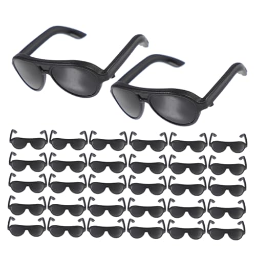 Supvox 200 Stück Mini Sonnenbrillen für Puppen aus Robustem Kunststoff Kleine Schwarze Brillen für Puppenhaus Dekoration für DIY Bastelprojekte Verkleidung und Kreatives Rollenspiel von Supvox