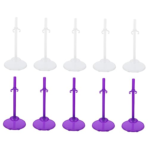 Supvox 20Stücke Puppenständer Zubehör Universelle Stütze Für Puppen Stehende Clip Racks Transparent Für Puppenausstellungen Und Sammlungen von Supvox