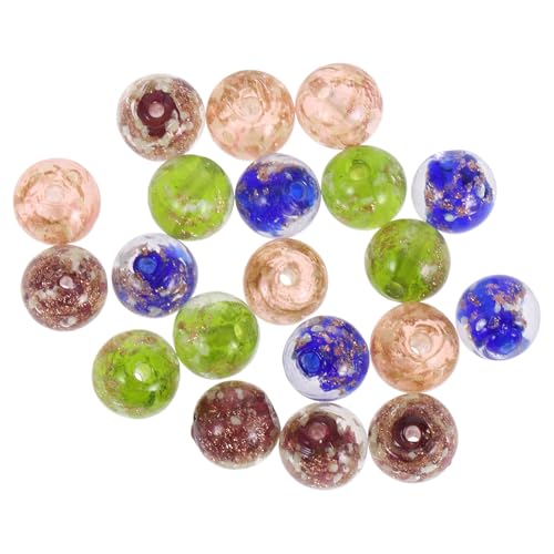 Supvox 20pcs leuchtenden Glasperlen Lampwork Perlen im Dunkeln leuchten Perlen Runde lose Perlen großes Loch Charme für DIY Handwerk Schmuckherstellung (Mischfarben) 10mm von Supvox